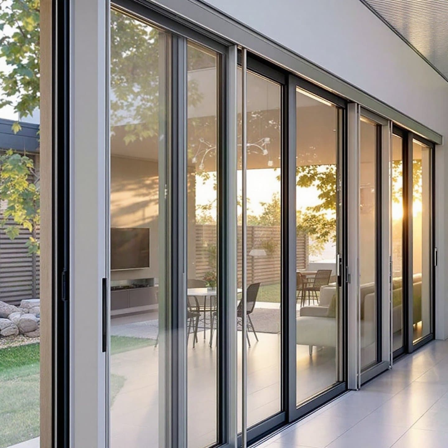 modern home with aluminum sliding windows for enhanced durability and elegance