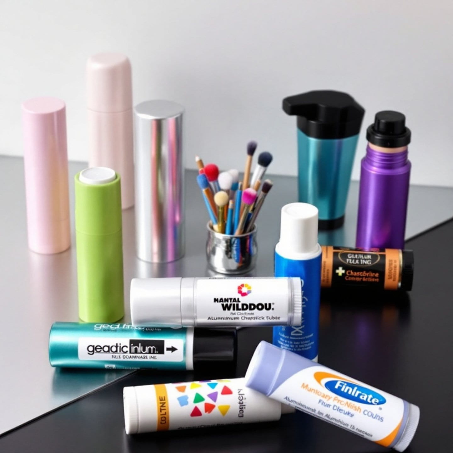 diverse designs and finishes of aluminum chapstick tubes